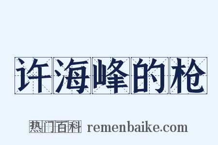 许海峰的枪是什么意思的图片